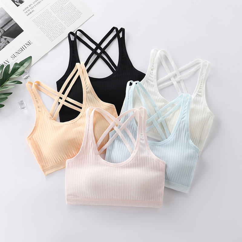夏季薄款初中高中学生内衣棉透气青春发育期运动文胸二三阶段