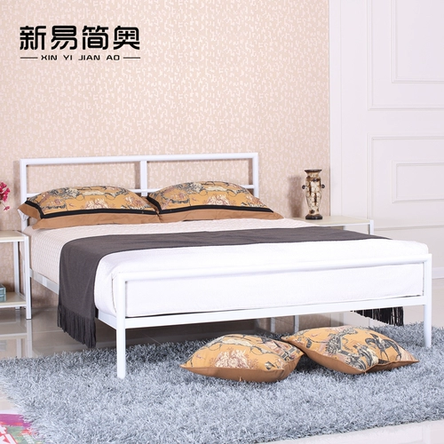 Современная железная кровать стальная труба кровать простая железная полка кровать двуспальная кровать 1,5 метра 1,8 метра односпальная кровать 1,2 метра для девочек кровать