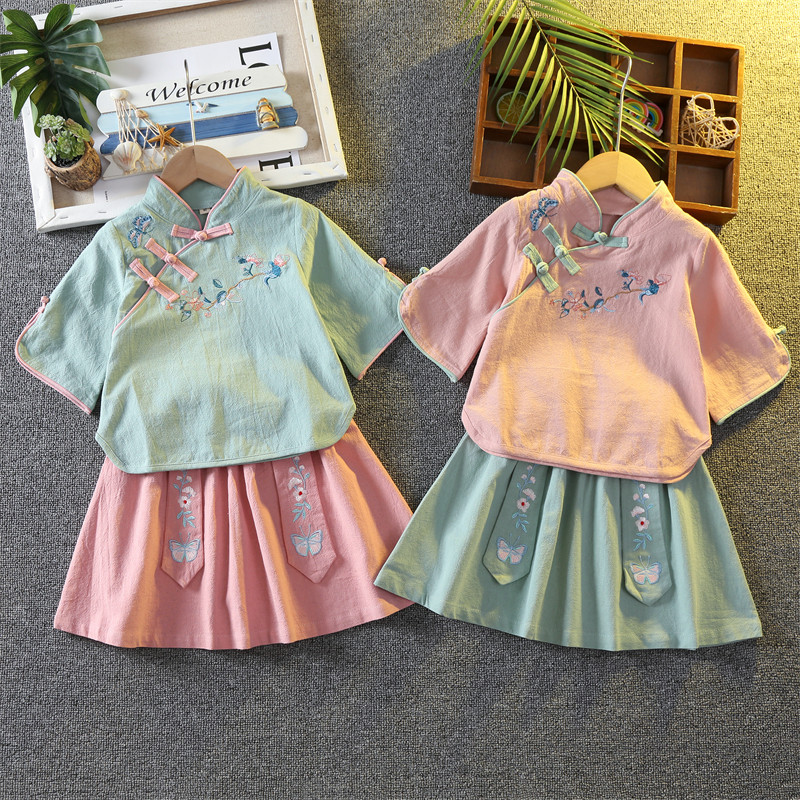 儿童汉服女童夏季薄款套装女宝宝中国风唐装女孩民国风超仙演出服怎么看?