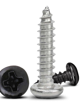 ST2.8 3 3.5 PA 长4至55 热处理加硬十字圆盘头自攻螺丝粗牙锣钉