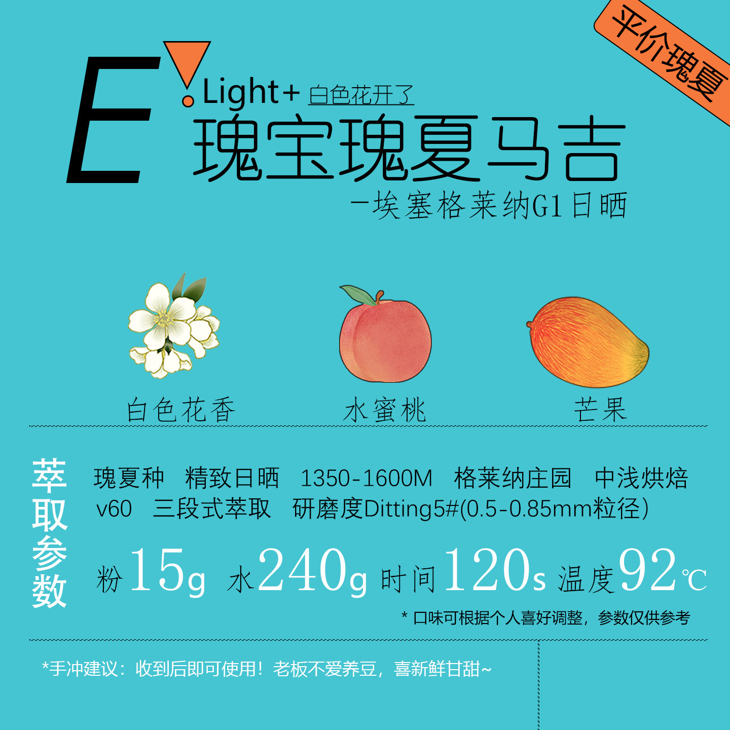 厚馥埃塞俄比亚瑰宝瑰夏日晒