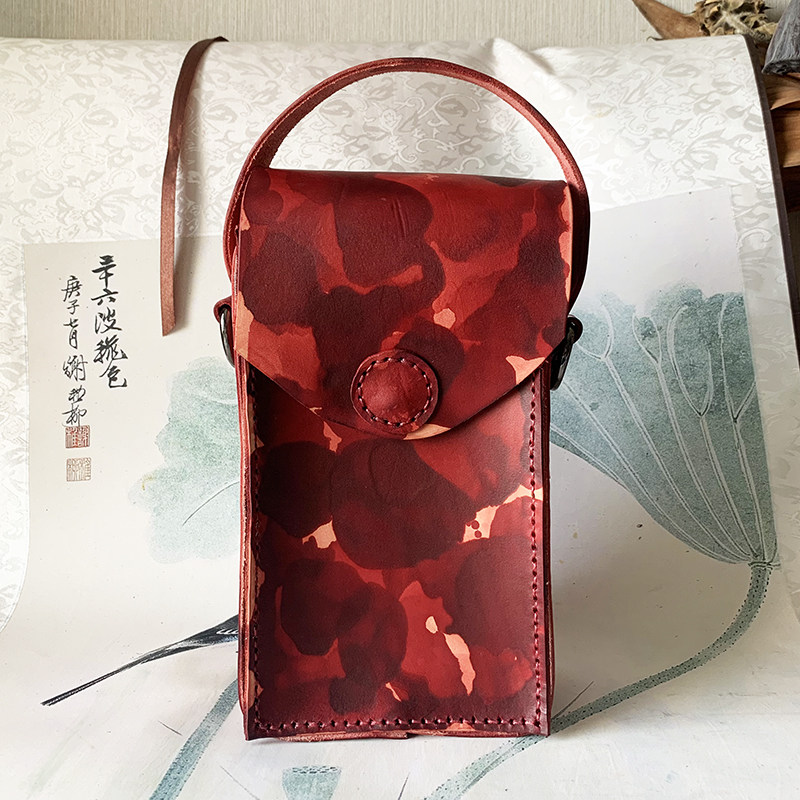 原创设计师 Fu.DuJuan 玫瑰红 个性包 斜跨小包 手绘 手提 迷你包