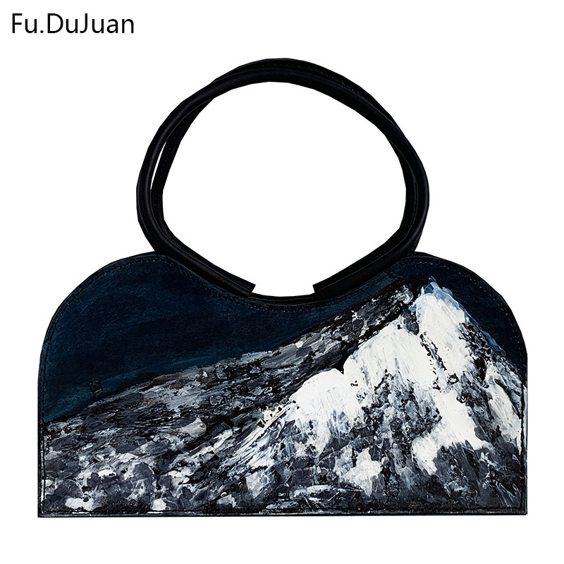 Fu.DuJuan 3色 原创包 手绘艺术真皮女包 植鞣革手工 手拧单肩包