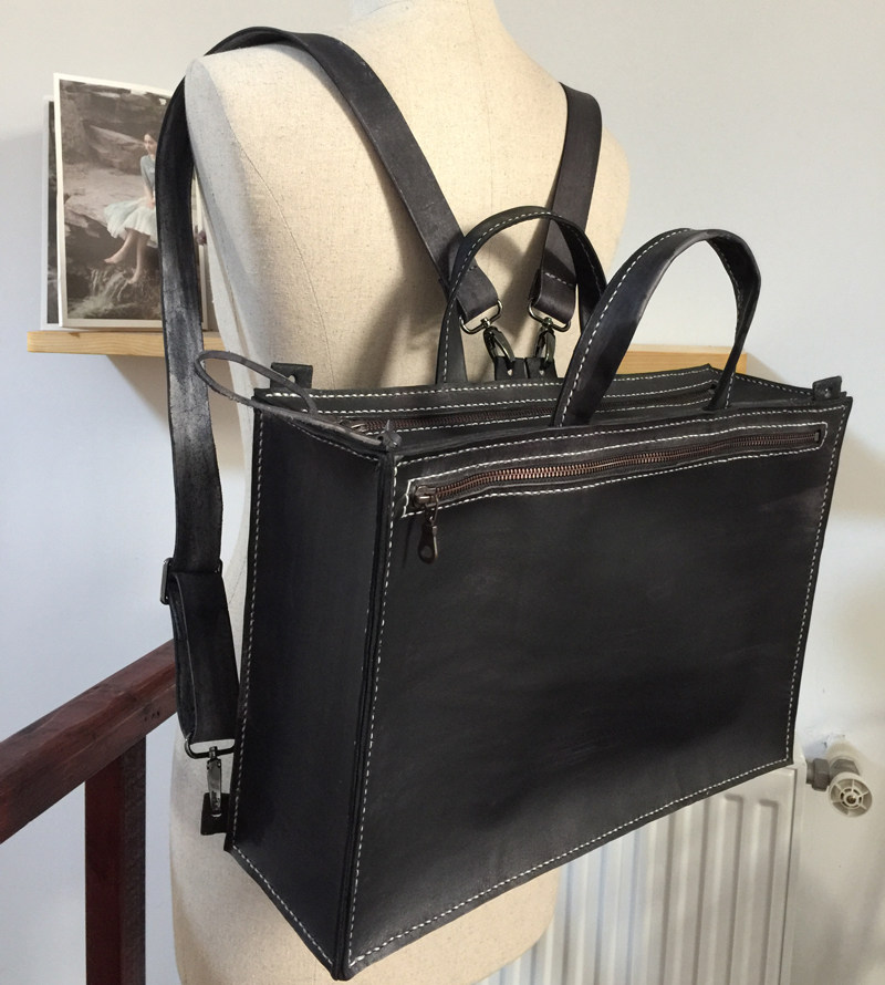 Fu.DuJuan设计师原创男士手提斜挎单肩双肩包手工头层牛皮包个性