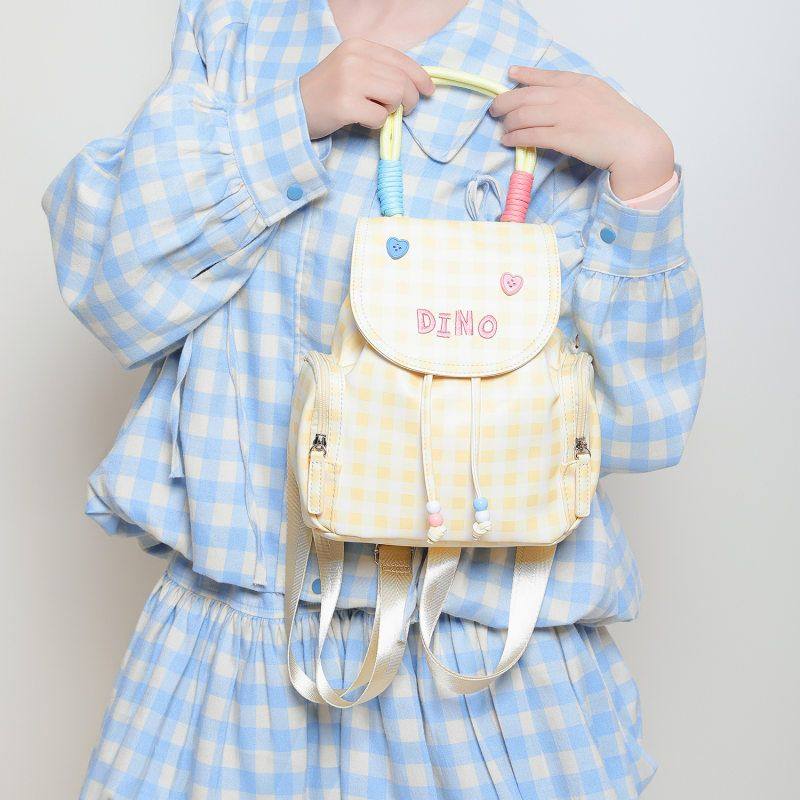 2025秋季新款高颜值格子双肩包小众甜酷少女书包高质感通勤小背包