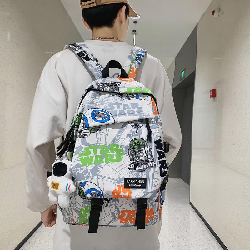 王一博同款纯色通勤男包棒球帽商务电脑背包大学生书包双肩包简约