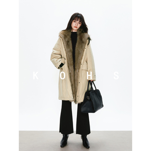 蔻丝KOHS 奔赴冬约/重工可拆卸毛领自由抽腰羊毛内胆派克服外套