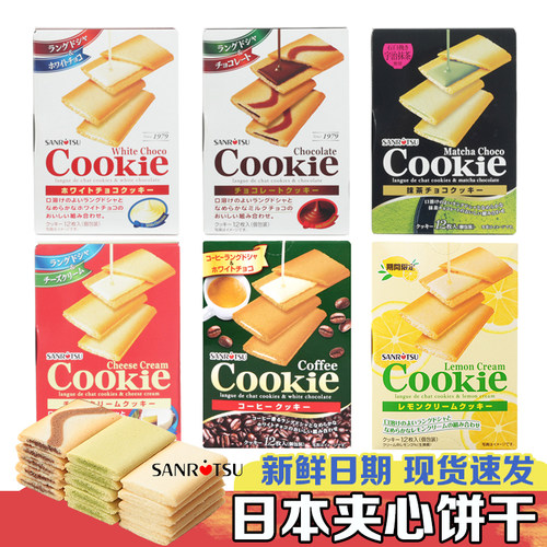 日本原装进口三立夹心饼干巧克力