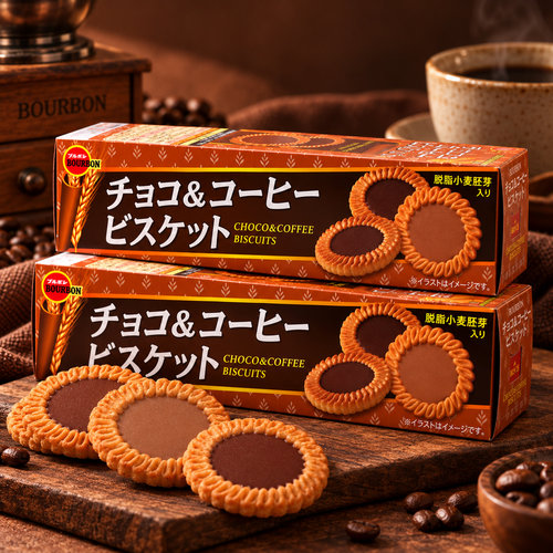 日本布尔本巧克力咖啡味夹心饼干