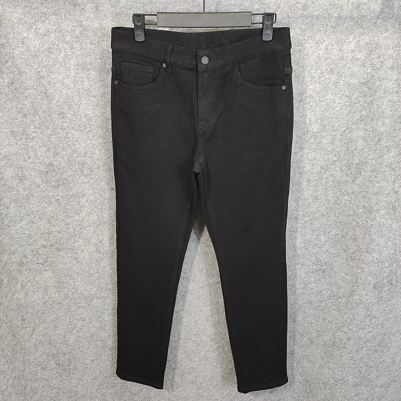 G家男装黑色弹力柔软牛仔裤 简约商务休闲修身小脚通勤长裤2025秋