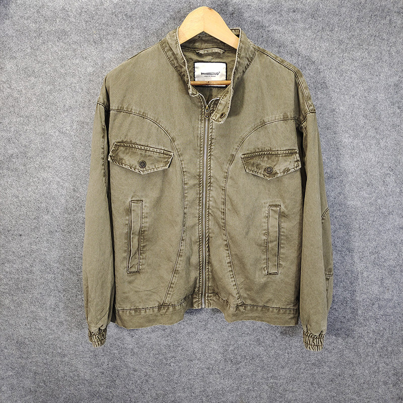福利单 美式复古水洗做旧秋季Vintage夹克工装外套男宽松休闲潮牌,男装,夹克,淘宝优惠券,粉丝福利购,淘宝优惠卷