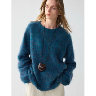 11.20 075 L9207 圆领羊绒花纱拉毛上衣