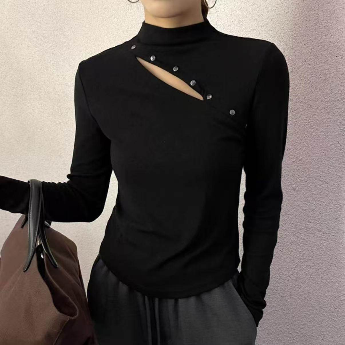 设计感半高领镂空打底衫-1.19,女装/女士精品,大码内搭,淘宝优惠券,粉丝福利购,淘宝优惠卷