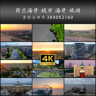 荷兰海牙 城市 海牙 旅游 航拍 风光片 高清 实拍 4K 视频素材