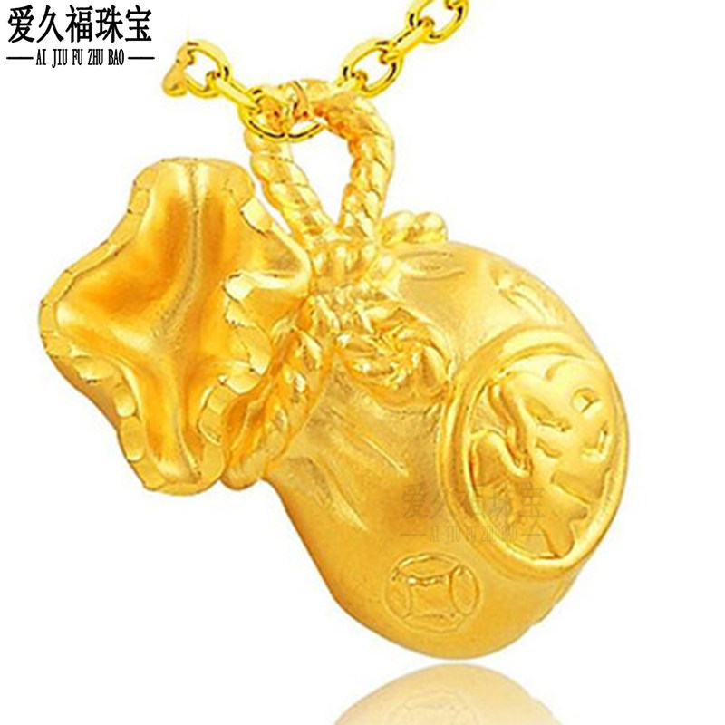 镀黄金吊坠铃铛福字吊坠招财纳福宝宝福袋项坠