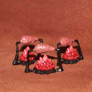 safari散货场景摆件塑胶模型玩具 烤肉 火堆