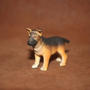 狼狗幼警犬 塑料宠物狗 safari 仿真动物模型玩具微拍摆件