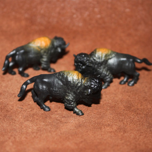 野牛小号 牦牛 safari 仿真野生动物模型玩具迷你场景摆件