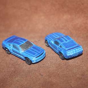 safari儿童认知玩具 蓝色小轿车 仿真塑胶汽车模型场景摆件