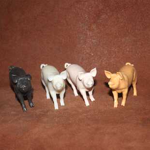 safari 母猪未上色白模 仿真农场动物模型玩具场景摆件