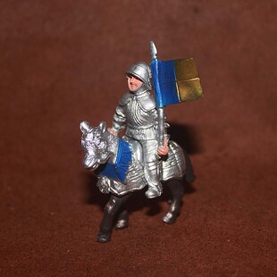 骑战马 古兵人物摆件 蓝旗传令兵 仿真人偶模型玩具 safari