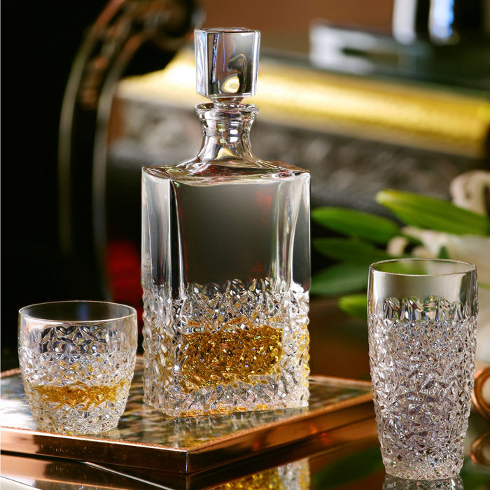 捷克进口DUENDE敦迪欧式威士忌酒杯圆形透明红酒杯礼盒酒具七套装