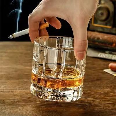 泰国进口Ocean无铅水晶玻璃威士忌洋酒杯啤酒杯热水杯S创意刻花杯