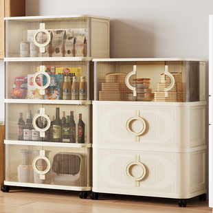 70加厚衣柜折叠推拉门多层客厅零食玩具家用置物柜简易收纳柜