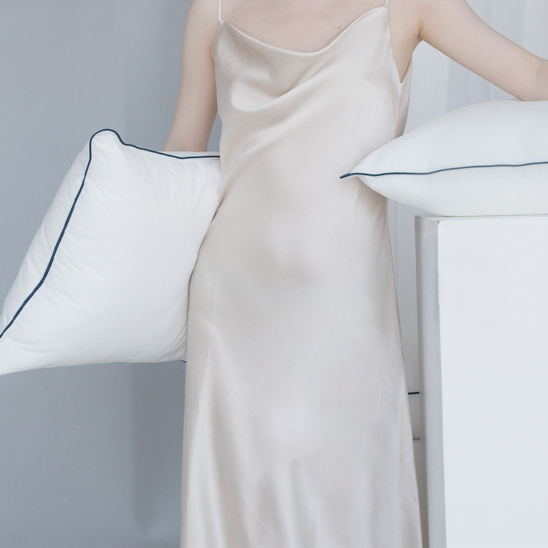 350根纯棉贡缎枕头护颈椎枕芯单只单人五星级酒店柔软加高可水洗