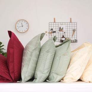 匹马棉贡缎格子提花加边枕头套单件纯棉宽边花边单人双人枕套定制