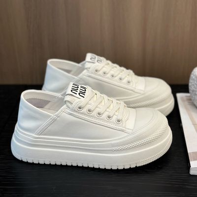 休闲百搭系带运动板鞋子小白鞋