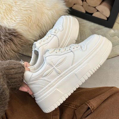 厚底真皮小白鞋透气轻便休闲板鞋