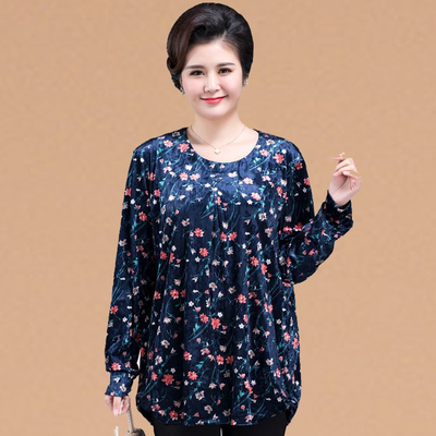 胖妈妈加肥加大码洋气打底t恤