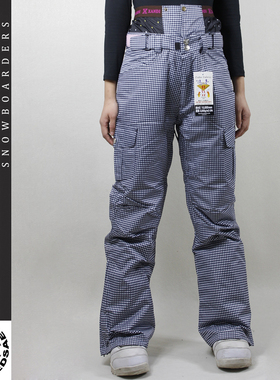 MEDSAEYE XAND黑白小条纹高腰雪裙女士薄单板滑雪裤