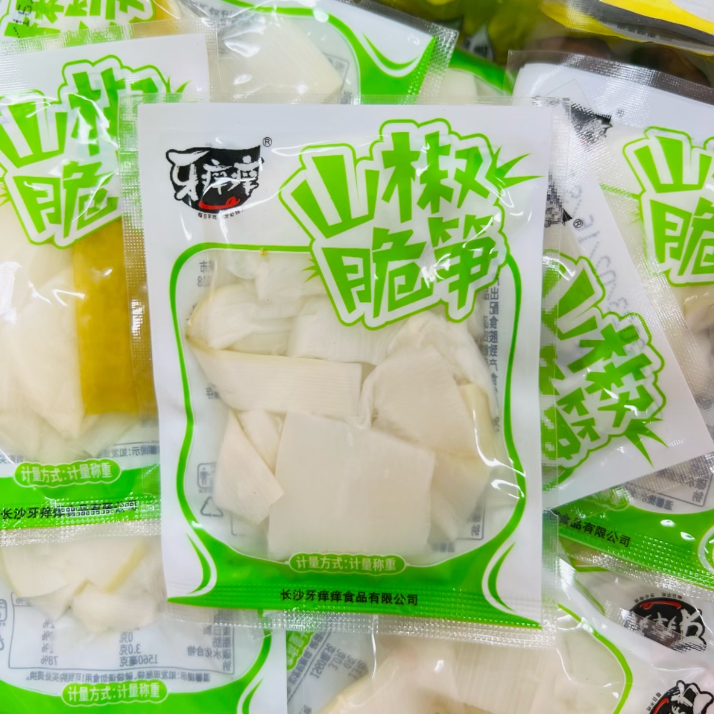 牙痒痒山椒脆笋红油脆笋重庆特产嫩竹笋笋片开袋即食500g约16包