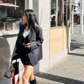 TOWN 自制重工 垂挺抗皱有骨感 TANG 精纺羊毛OL西装 外套女春夏