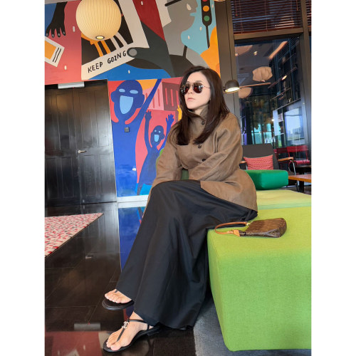 TANG TOWN自制 精致细节流畅廓形老钱重工亚麻时髦腰带款休闲外套