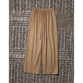 佰搭极简松弛好穿抽绳松紧腰精纺山羊绒空气直筒裤 TANG TOWN自制