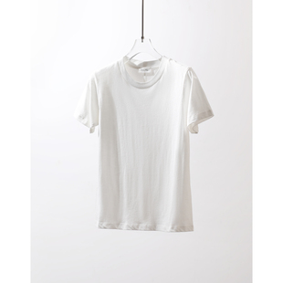 TANG TOWN时髦百搭纯色T/修身时髦设计立体显瘦后中缝圆领短袖T恤
