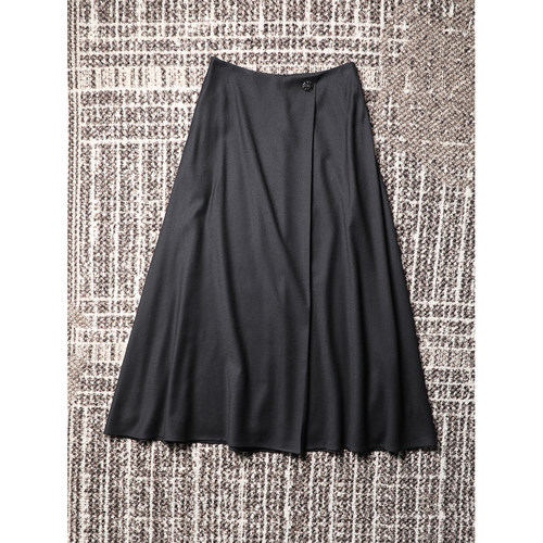 TANG TOWN 自制 高质感日常/职场多元场景 纯羊毛连腰褶皱A摆半裙