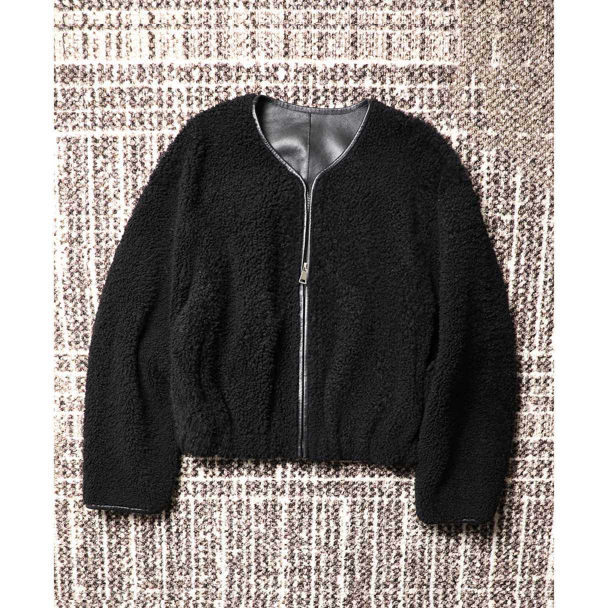 TANG TOWN 自制 土耳其进口拉贡羊皮毛一体 细腻亲肤極简夹克外套