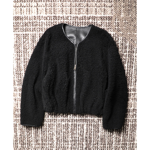 土耳其进口拉贡羊皮毛一体 自制 细腻亲肤極简夹克外套 TOWN TANG