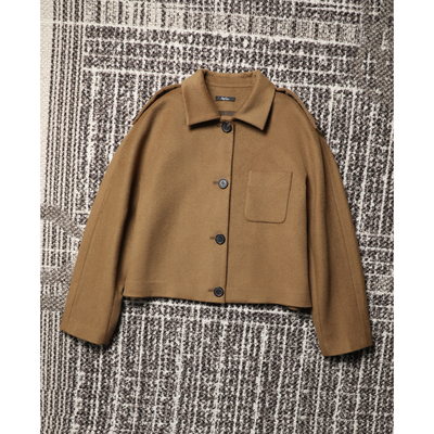 TANG TOWN 自制 纯羊绒连袖手工双面呢大衣/法式优雅气质短款外套