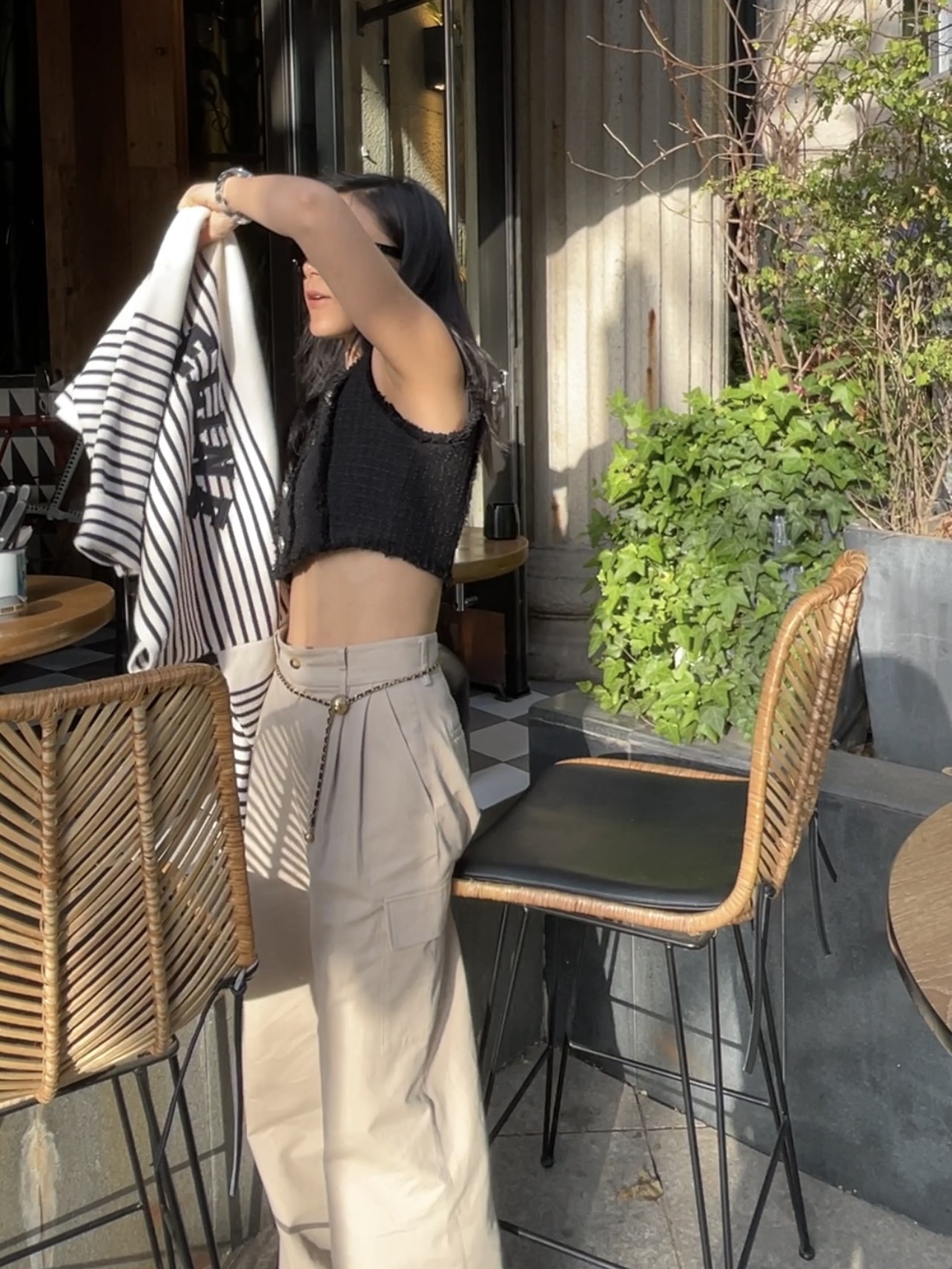 TANG TOWN 砂洗卡其纯棉工装裤女2025年新品直筒阔腿 DZDJD24091,女装/女士精品,休闲裤,淘宝优惠券,粉丝福利购,淘宝优惠卷