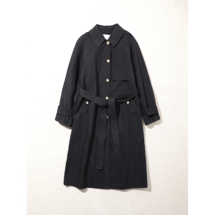 高品质精梳棉 26早春新品 挺阔悬垂单排扣系带风衣外套 TOWN TANG