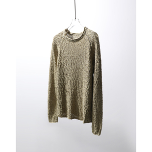 棉卷边领针织衫 TANG 立体圈圈肌理有机亚麻 复古粗针手钩感 TOWN