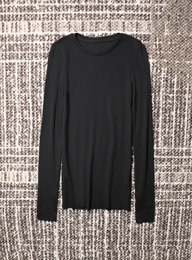 TANG TOWN 自制 自在轻盈多季造型 及简微修身长袖手洞T恤内搭 女