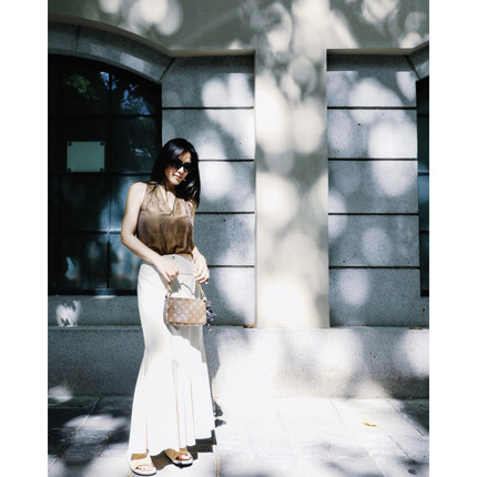 TANG TOWN 自制 高定立裁波浪摆鱼尾裙 摇曳生姿 垂坠显瘦长半裙