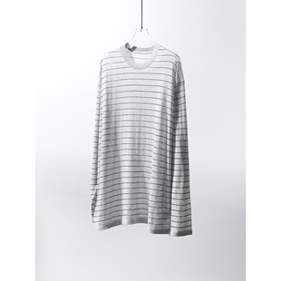 裸感软垂 TANG 轻松 简约 醋酸棉轻薄细条纹空气面膜T恤 TOWN灵动