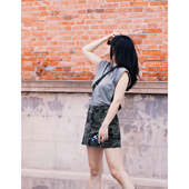 TOWN 自制 时髦舒适休闲 TANG 起球肌理感干爽清凉圆领宽松T恤 女